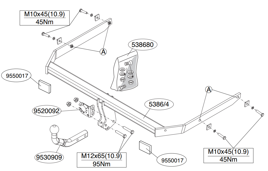 Vetokoukku BRINK 538600 Ford Focus '04-12, C-Max '07-