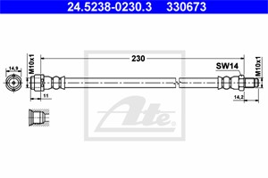 Jarruletku, Taka-akseli, Jarrusatulassa, MERCEDES-BENZ A-KLASS [W168, W169], B-KLASS [W245], VANEO [414], 168 428 06 35, A 168 428 06 35