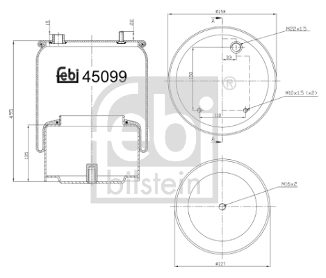 Metallipalje, ilmajousitus FEBI BILSTEIN 45099
