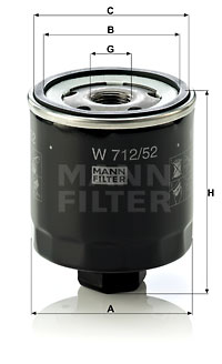 Öljynsuodatin MANN-FILTER W 712/52