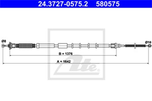 Vaijeri, käsijarru, Taakse, vasen, FIAT GRANDE PUNTO, PUNTO, PUNTO EVO, PUNTO Skåp/halvkombi, 55700928, 55704107