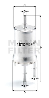 Polttoainesuodatin MANN-FILTER WK 69/1