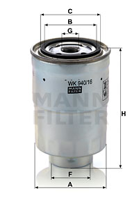 Polttoainesuodatin MANN-FILTER WK 940/16 x