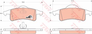 Jarrupalasarja, levyjarru, Taka-akseli, JEEP CHEROKEE, GRAND CHEROKEE II, 05011970AA, 05011970AB, 05011970AC, 5011970AA, 5011970AB, 5011