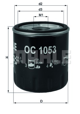 Öljynsuodatin MAHLE ORIGINAL OC 1053