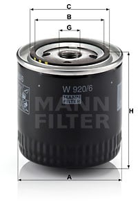 Öljynsuodatin MANN-FILTER W 920/6