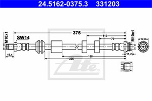 Jarruletku, Etuakseli, VOLVO S60 II, S80 II, V60 I, V60 Skåp / kombi, V70 III, V70 Skåp / kombi, 30683623, 30793631, 31305077