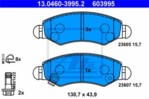 Jarrupalasarja, levyjarru, Etuakseli, OPEL,SUBARU,SUZUKI,VAUXHALL, 16 05 976, 47 04 578, 47 06 748, 47 06 835, 55810-83E00, 5581084E01,