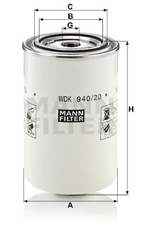Polttoainesuodatin MANN-FILTER WDK 940/20