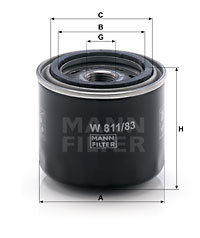 Öljynsuodatin MANN-FILTER W 811/83