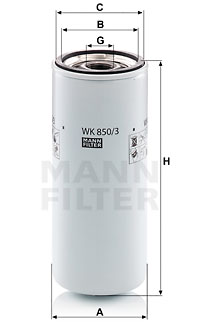 Polttoainesuodatin MANN-FILTER WK 850/3