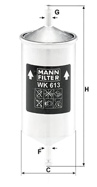 Polttoainesuodatin MANN-FILTER WK 613