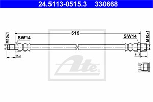 Jarruletku, Taka-akseli, MERCEDES-BENZ VITO Buss [638], VITO Skåp [638], V-KLASS [638/2], 638 428 10 35, 638 428 21 35, A 638 428 10 35,