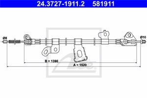 Vaijeri, käsijarru, Taakse, vasen, TOYOTA YARIS, 46430-52080