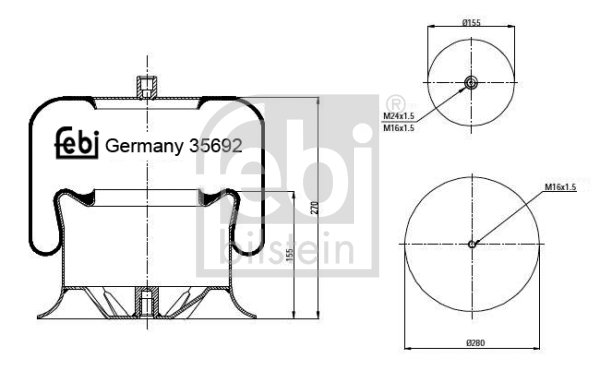Metallipalje, ilmajousitus FEBI BILSTEIN 35692