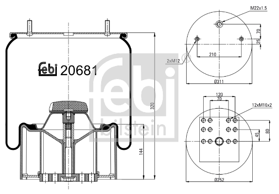 Metallipalje, ilmajousitus FEBI BILSTEIN 20681