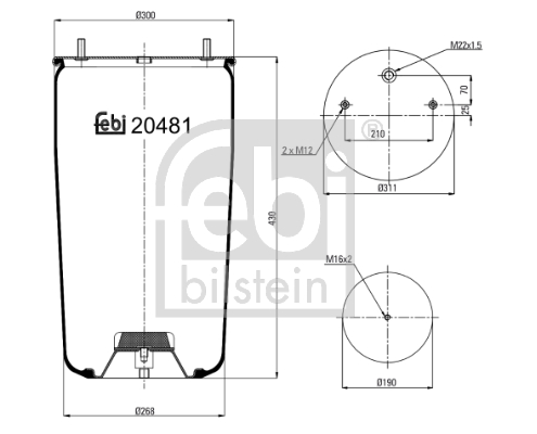 Metallipalje, ilmajousitus FEBI BILSTEIN 20481