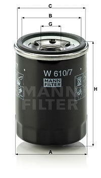 Öljynsuodatin MANN-FILTER W 610/7
