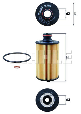 Öljynsuodatin MAHLE ORIGINAL OX 1141D