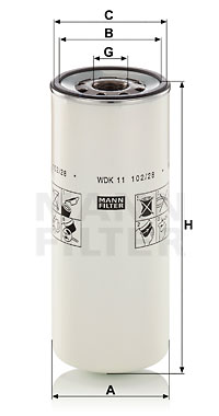 Polttoainesuodatin MANN-FILTER WDK 11 102/28