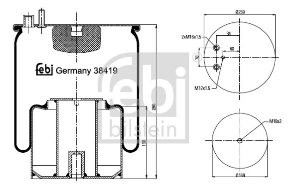 Metallipalje, ilmajousitus FEBI BILSTEIN 38419