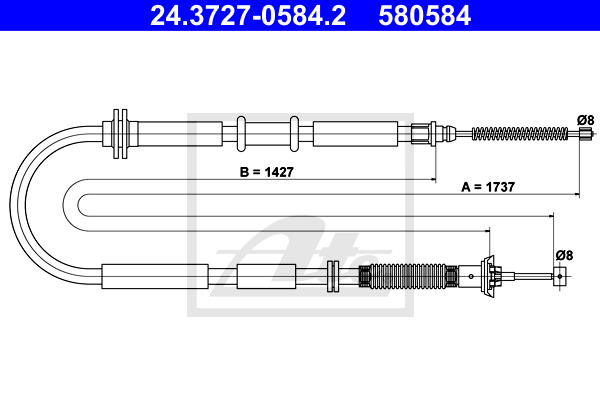 Cable, parking brake ATE 24.3727-0584.2