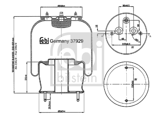 Metallipalje, ilmajousitus FEBI BILSTEIN 37929