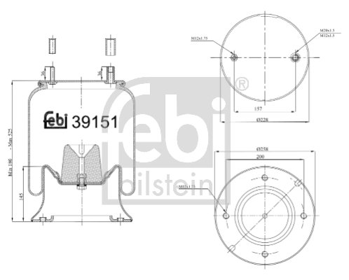 Metallipalje, ilmajousitus FEBI BILSTEIN 39151