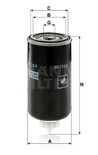 Polttoainesuodatin MANN-FILTER WK 724/4