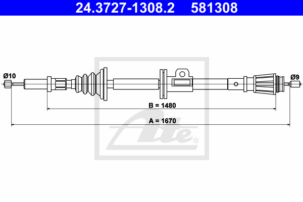 Cable, parking brake ATE 24.3727-1308.2