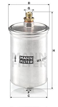 Polttoainesuodatin MANN-FILTER WK 830/3