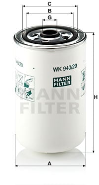 Polttoainesuodatin MANN-FILTER WK 940/20