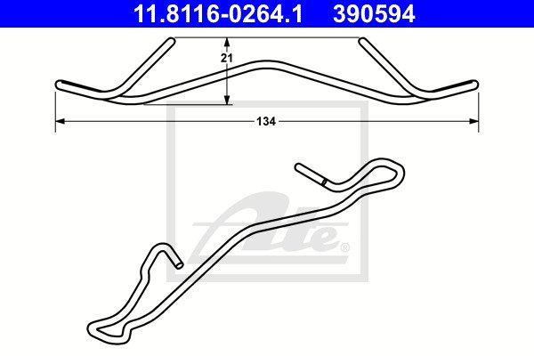 Jarrusatulan jousi ATE 11.8116-0264.1