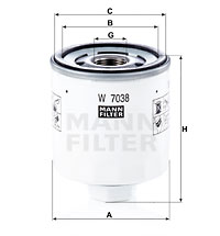 Öljynsuodatin MANN-FILTER W 7038