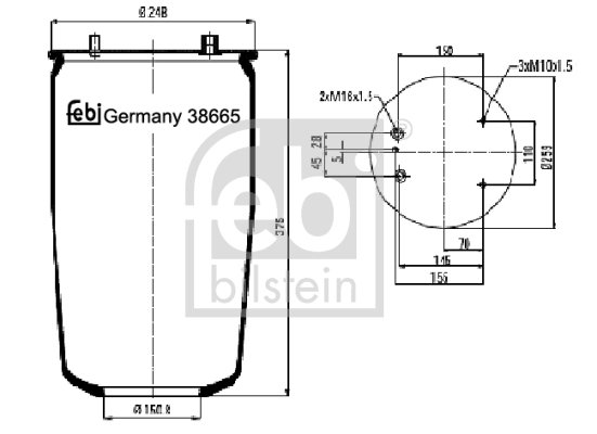 Metallipalje, ilmajousitus FEBI BILSTEIN 38665