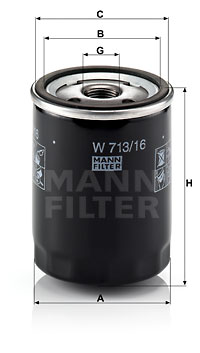Öljynsuodatin MANN-FILTER W 713/16
