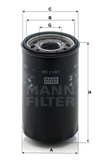 Suodatin, työhydrauliikka MANN-FILTER WD 11 001