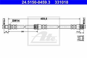 Jarruletku, Taka-akseli, MITSUBISHI COLT VI, COLT CZC Cabriolet, COLT Skåp/halvkombi, SMART FORFOUR, 454 420 19 26, 4650B135, MR955329