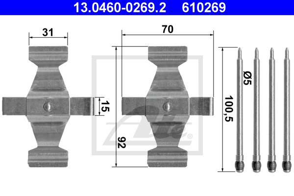 Tarvikesarja, jarrupala ATE 13.0460-0269.2