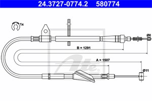 Vaijeri, käsijarru, Taakse, oikea, OPEL AGILA, SUZUKI WAGON R+ Halvkombi, VAUXHALL AGILA Mk I, 47 00 357, 47 05 631, 54401-78F02, 54410-