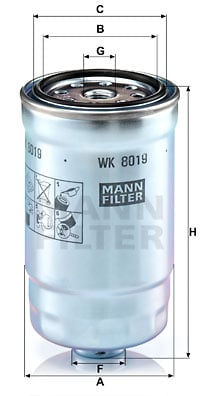 Polttoainesuodatin MANN-FILTER WK 8019