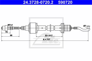Vaijeri, kytkimen käyttö, CHEVROLET,OPEL,VAUXHALL, 6 69 186, 90446929