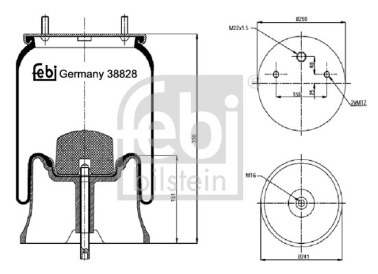 Metallipalje, ilmajousitus FEBI BILSTEIN 38828