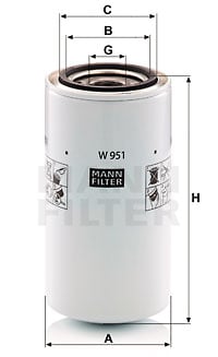 Öljynsuodatin MANN-FILTER W 951