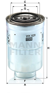 Polttoainesuodatin MANN-FILTER WK 828 x