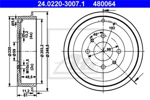 Jarrurumpu, Taka-akseli, ALFA ROMEO,FIAT,LANCIA, 51822458, 60813016, 7774593