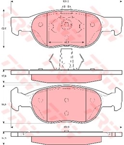 Jarrupalasarja, levyjarru, Etuakseli, FIAT PUNTO, PUNTO Skåp/halvkombi, 71752982, 77362170, 9948408, 9948410