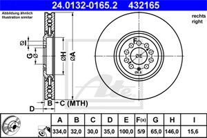 Jarrulevy, Etuakseli, oikea, AUDI TT, TT Roadster, VW GOLF IV, 1J0 615 302 A, 8N0 615 302 B