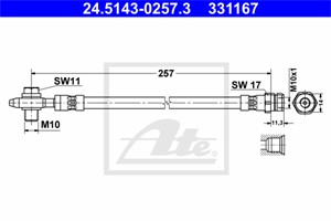 Jarruletku, Taka-akseli, AUDI,SEAT,VW, 5N0 611 775 A, 5N0 611 775 B, 5N0 611 775