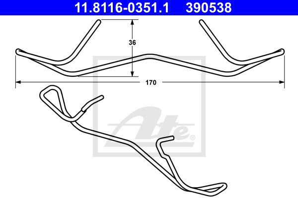 Jarrusatulan jousi ATE 11.8116-0351.1